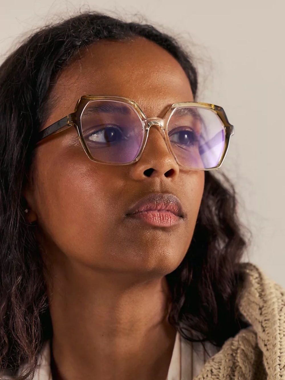 Free People No Reply Blue Light Reader Glasses in Olive